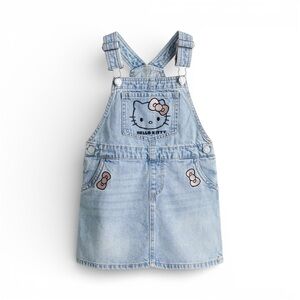 Hello Kitty Embroidered Denim Overall Dress